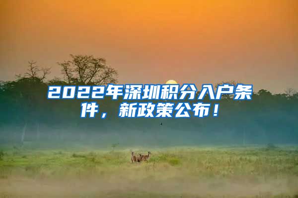 2022年深圳积分入户条件，新政策公布！