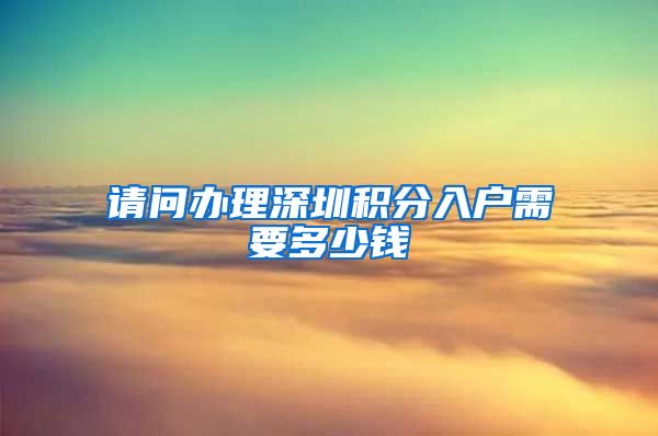 请问办理深圳积分入户需要多少钱