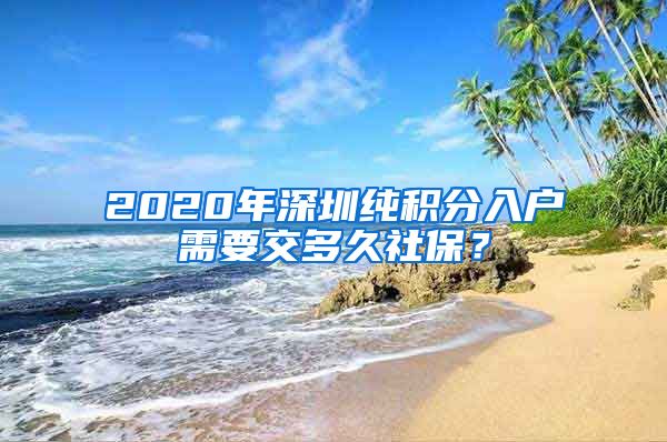 2020年深圳纯积分入户需要交多久社保？