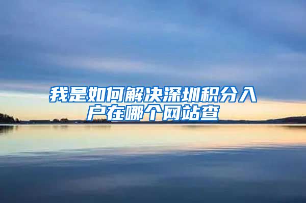 我是如何解决深圳积分入户在哪个网站查