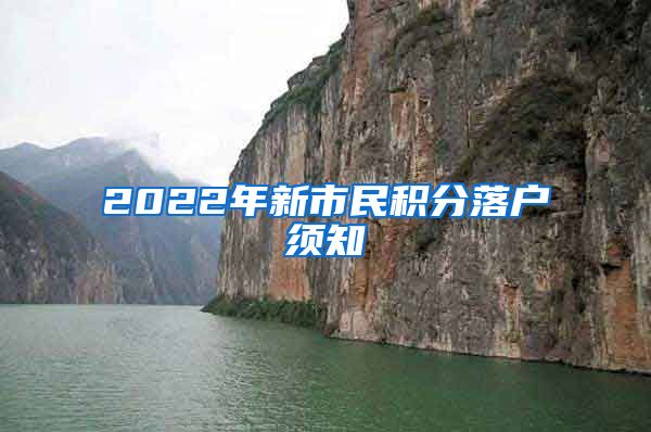 2022年新市民积分落户须知