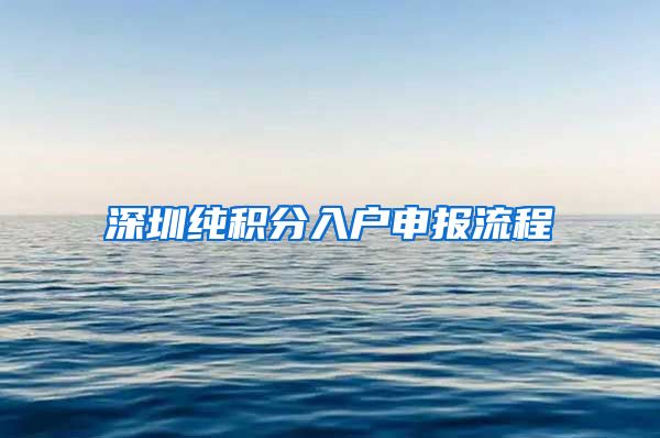 深圳纯积分入户申报流程