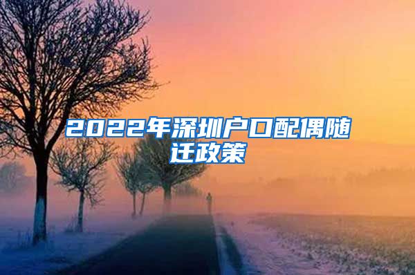 2022年深圳户口配偶随迁政策