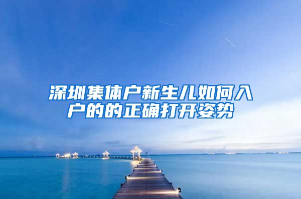 深圳集体户新生儿如何入户的的正确打开姿势