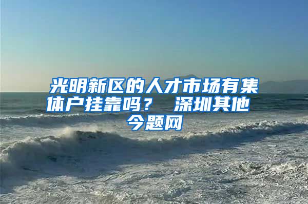 光明新区的人才市场有集体户挂靠吗？ 深圳其他 今题网