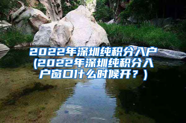 2022年深圳纯积分入户(2022年深圳纯积分入户窗口什么时候开？)