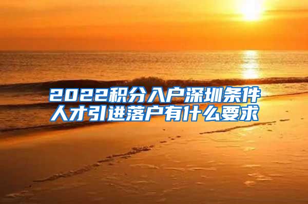 2022积分入户深圳条件人才引进落户有什么要求