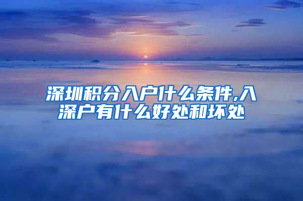 深圳积分入户什么条件,入深户有什么好处和坏处