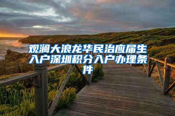 观澜大浪龙华民治应届生入户深圳积分入户办理条件