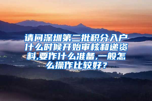 请问深圳第二批积分入户什么时候开始审核和递资料,要作什么准备,一般怎么操作比较好？