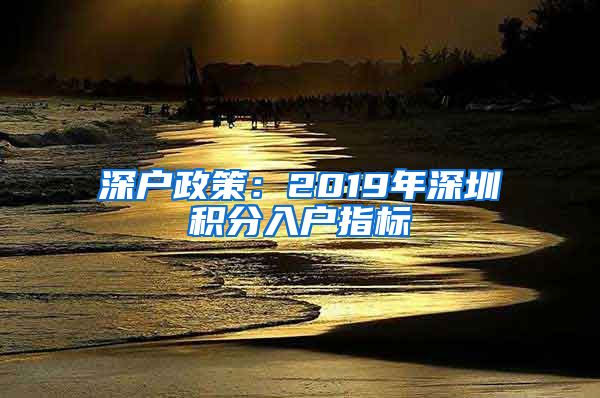 深户政策：2019年深圳积分入户指标