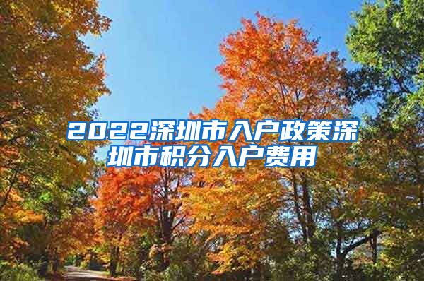 2022深圳市入户政策深圳市积分入户费用