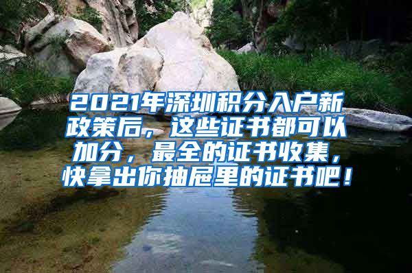 2021年深圳积分入户新政策后，这些证书都可以加分，最全的证书收集，快拿出你抽屉里的证书吧！