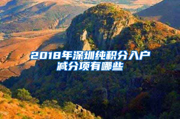 2018年深圳纯积分入户减分项有哪些