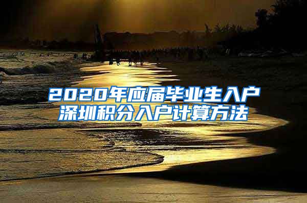 2020年应届毕业生入户深圳积分入户计算方法