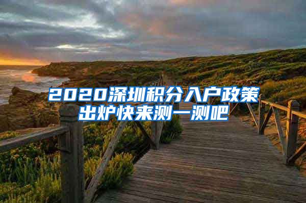 2020深圳积分入户政策出炉快来测一测吧