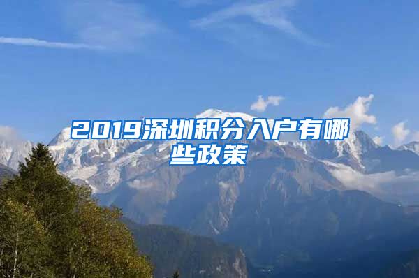 2019深圳积分入户有哪些政策