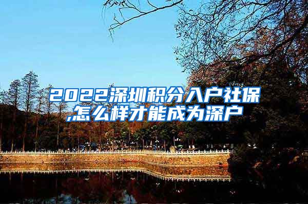 2022深圳积分入户社保,怎么样才能成为深户