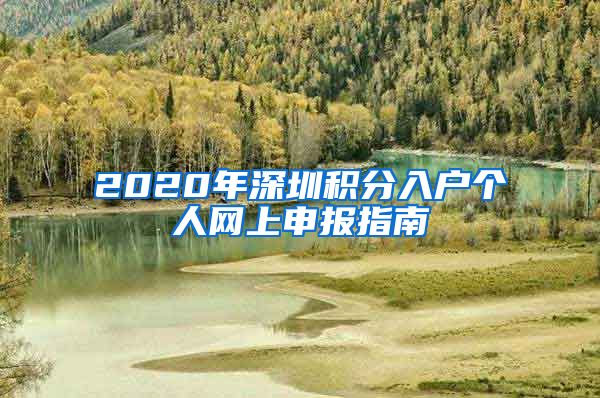 2020年深圳积分入户个人网上申报指南