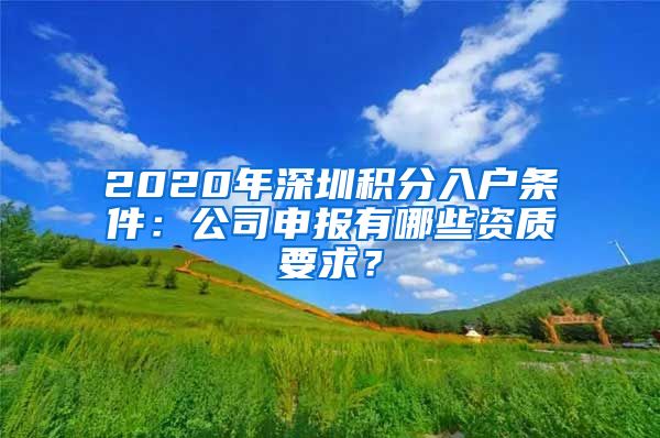 2020年深圳积分入户条件：公司申报有哪些资质要求？