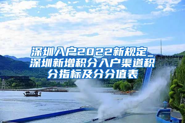 深圳入户2022新规定_深圳新增积分入户渠道积分指标及分分值表