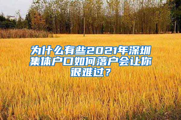 为什么有些2021年深圳集体户口如何落户会让你很难过？