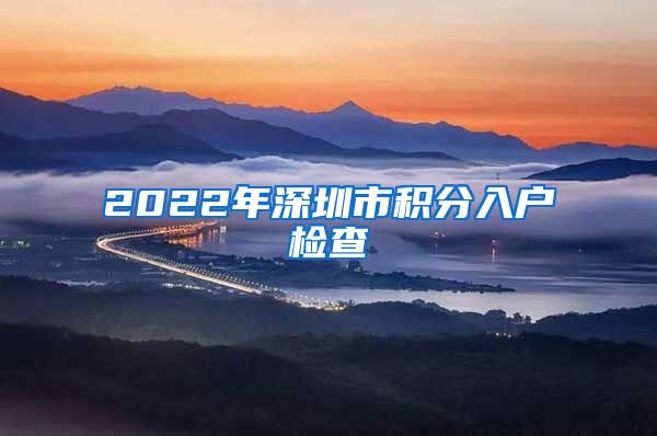 2022年深圳市积分入户检查