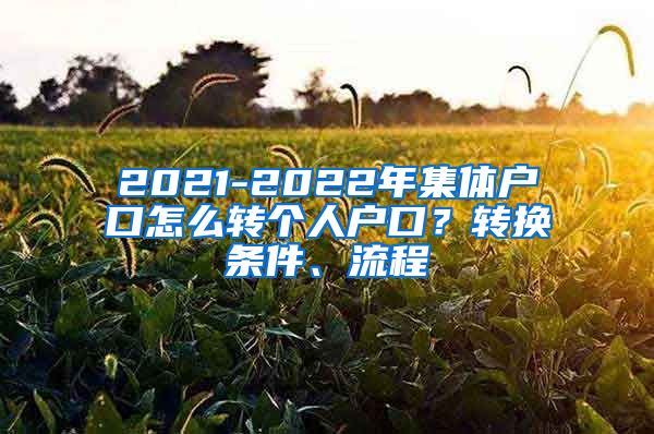 2021-2022年集体户口怎么转个人户口？转换条件、流程