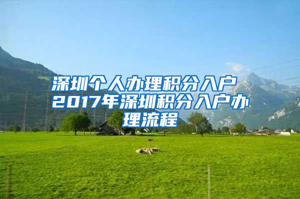 深圳个人办理积分入户 2017年深圳积分入户办理流程