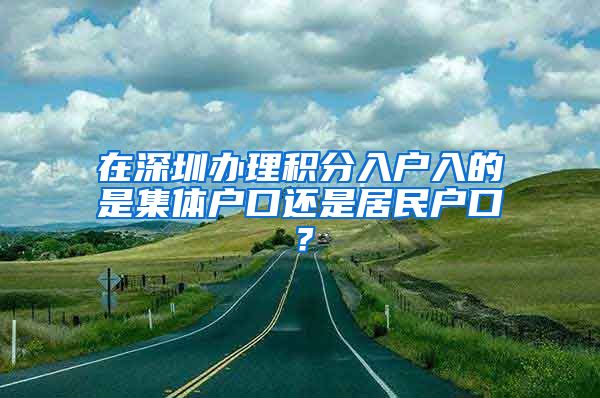 在深圳办理积分入户入的是集体户口还是居民户口？