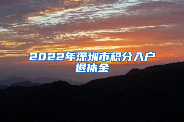 2022年深圳市积分入户退休金