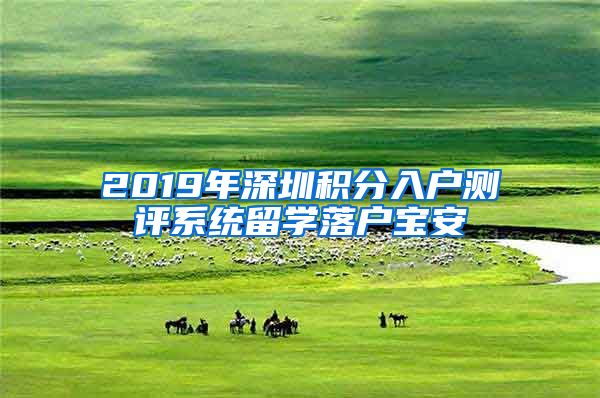 2019年深圳积分入户测评系统留学落户宝安