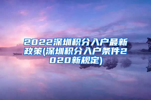 2022深圳积分入户最新政策(深圳积分入户条件2020新规定)