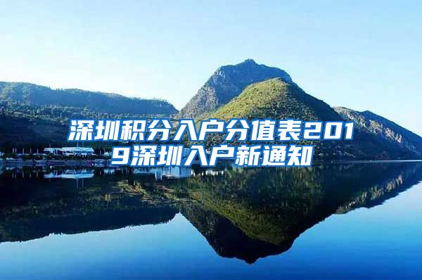 深圳积分入户分值表2019深圳入户新通知