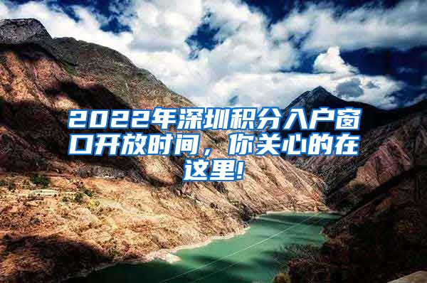 2022年深圳积分入户窗口开放时间，你关心的在这里!