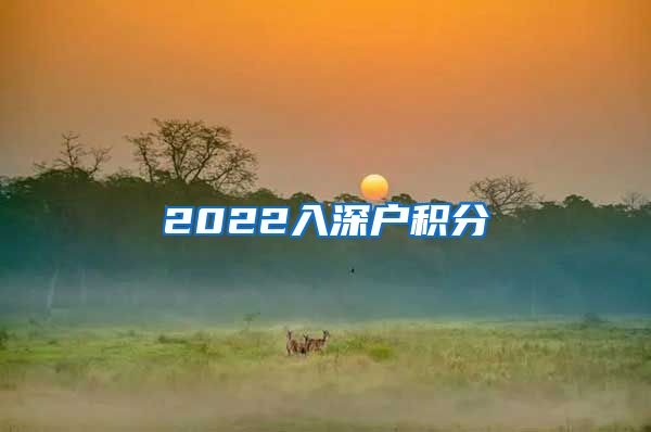 2022入深户积分