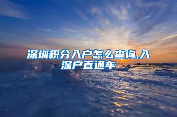 深圳积分入户怎么查询,入深户直通车