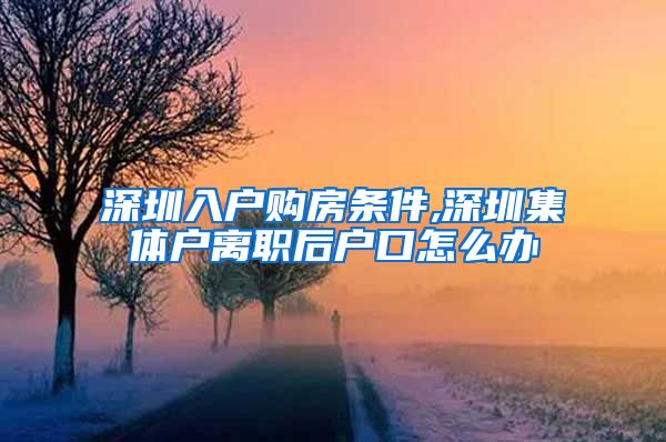 深圳入户购房条件,深圳集体户离职后户口怎么办