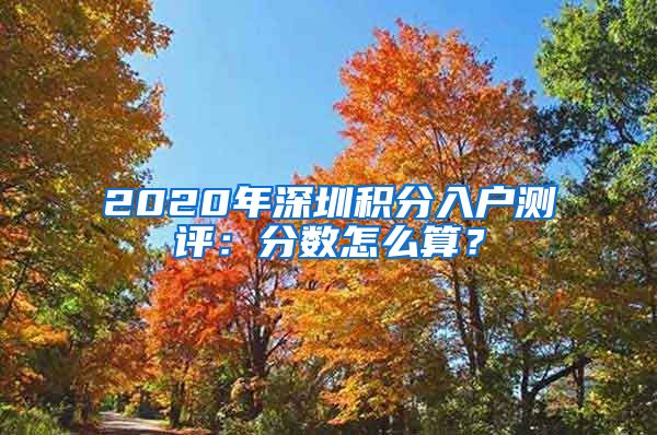 2020年深圳积分入户测评：分数怎么算？