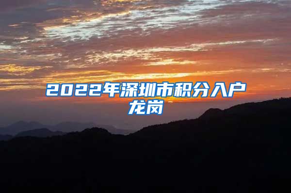 2022年深圳市积分入户龙岗