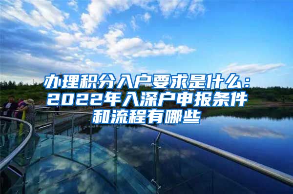 办理积分入户要求是什么：2022年入深户申报条件和流程有哪些