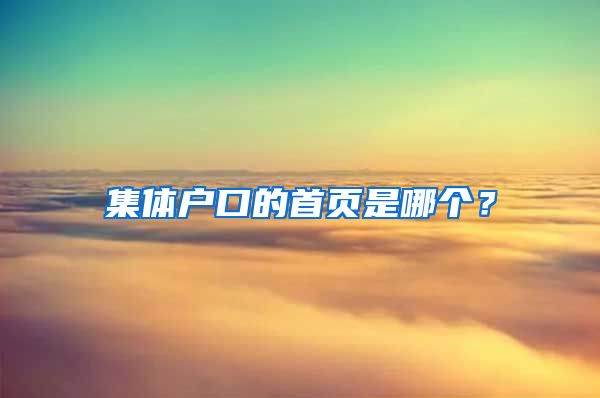 集体户口的首页是哪个？