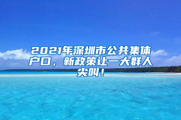 2021年深圳市公共集体户口，新政策让一大群人尖叫！