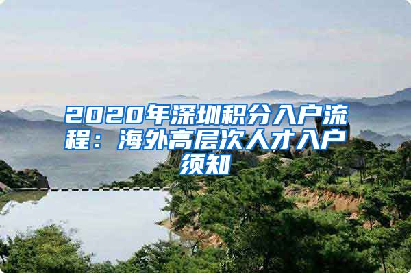 2020年深圳积分入户流程：海外高层次人才入户须知