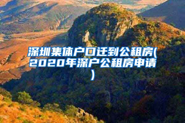 深圳集体户口迁到公租房(2020年深户公租房申请)