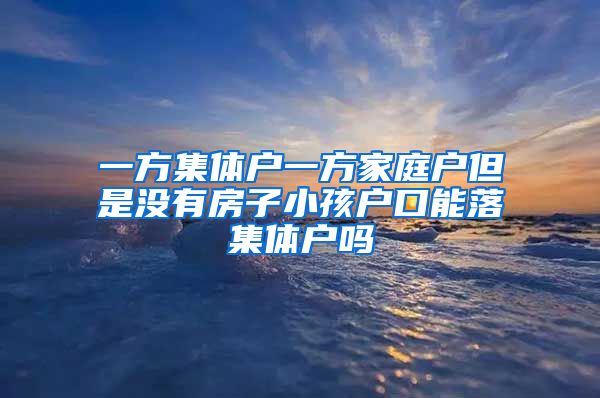 一方集体户一方家庭户但是没有房子小孩户口能落集体户吗