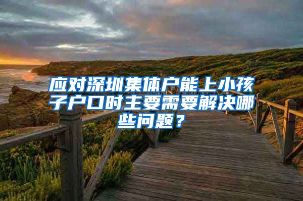 应对深圳集体户能上小孩子户口时主要需要解决哪些问题？