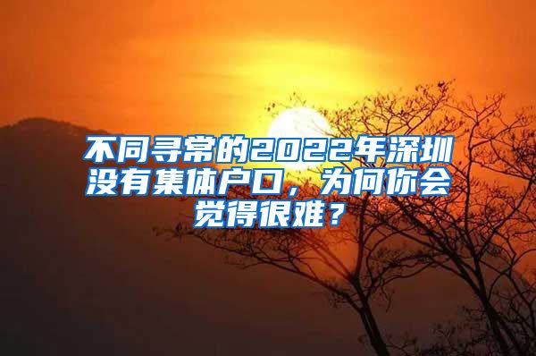 不同寻常的2022年深圳没有集体户口，为何你会觉得很难？